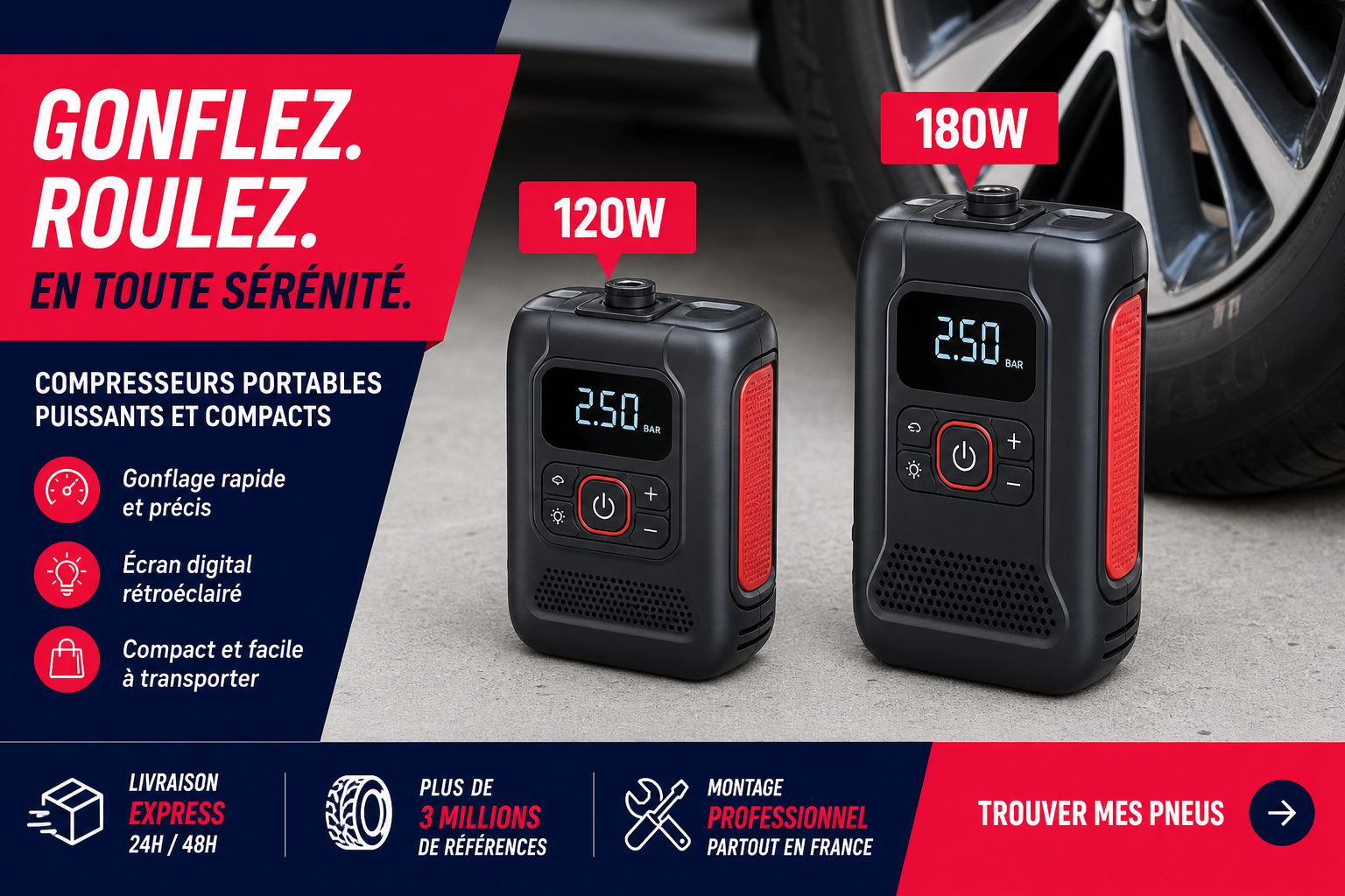 Compresseur 120 W ou 180 W : lequel choisir pour un usage quotidien ?