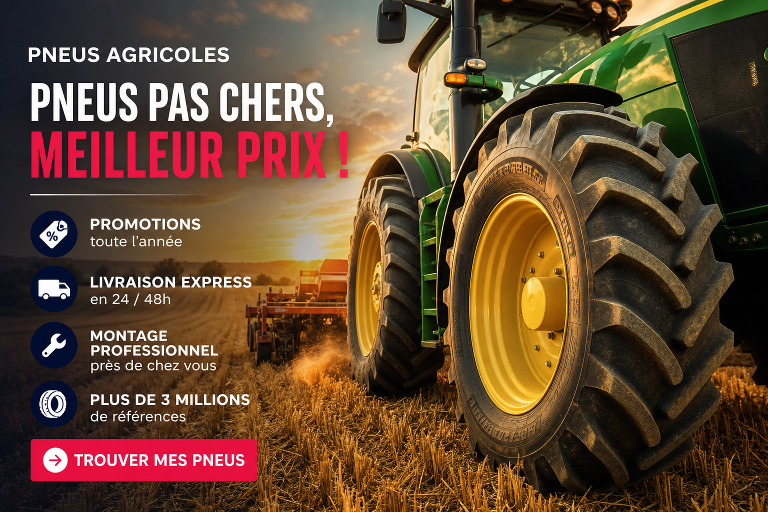 Pneus agricoles : vérifier la disponibilité avant de commander